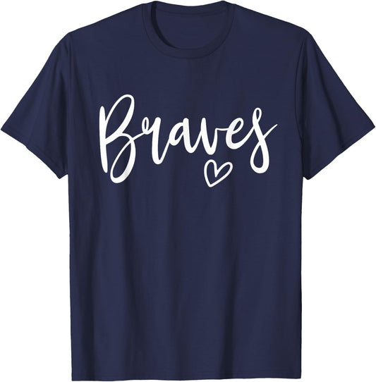 Braves High School Braves Sports Team Women's Braves T-Shirt - T-Shirt | Navy
