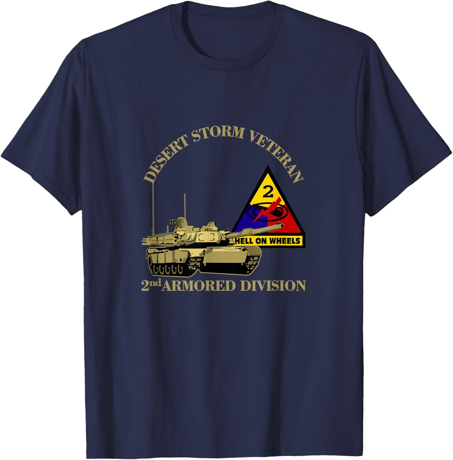 2nd Armored Division Desert Storm Veteran Veterans Day Xmas T-Shirt - T-Shirt | Navy