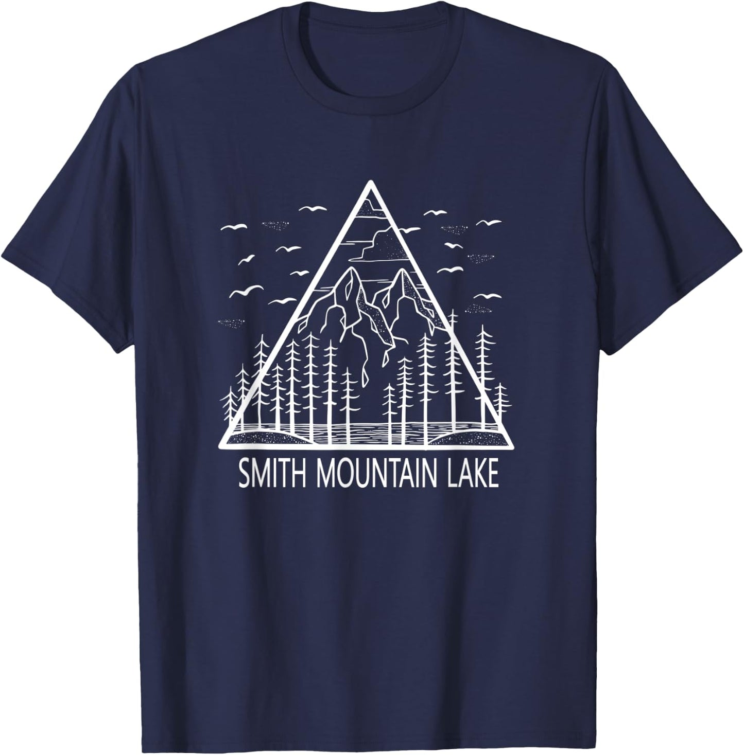 Smith Mountain Lake Camping Hiking Fishing T-Shirt - T-Shirt | Navy