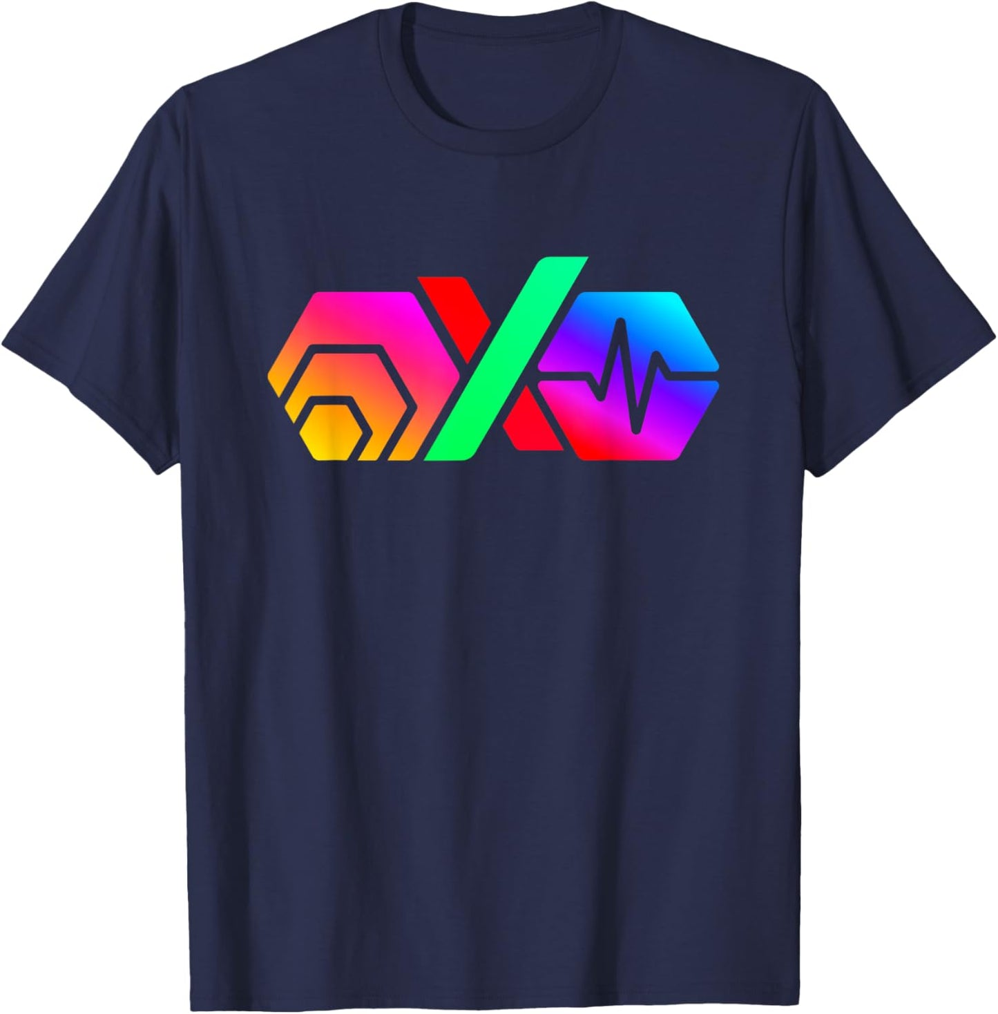 Hex PulseX PulseChain Crypto Logo PLS PLSX In Color T-Shirt - T-Shirt | Navy