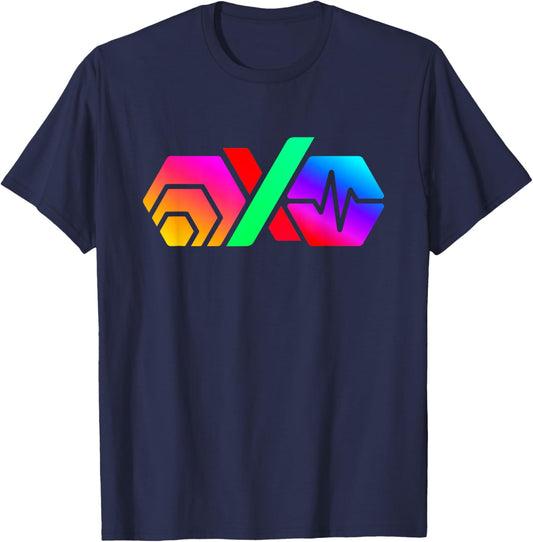 Hex PulseX PulseChain Crypto Logo PLS PLSX In Color T-Shirt - T-Shirt | Navy