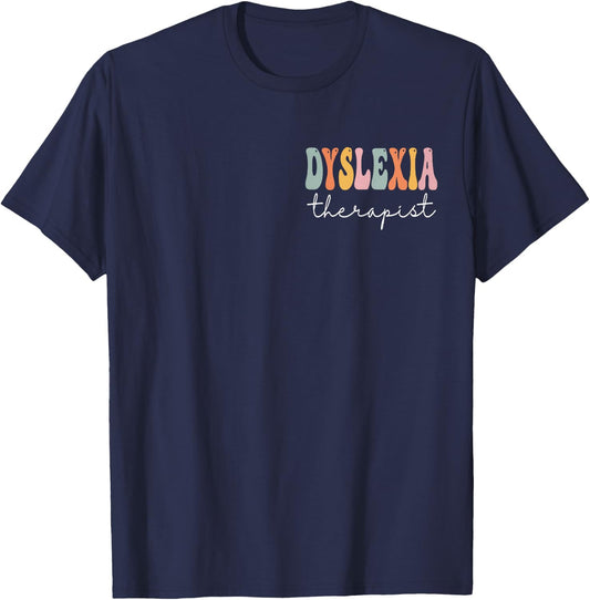 Dyslexia Therapist Groovy Women First Day Of School T-Shirt - T-Shirt | Navy