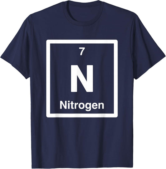 Nitrogen, N Periodic Table of Elements Science Gifts T-Shirt - T-Shirt | Navy