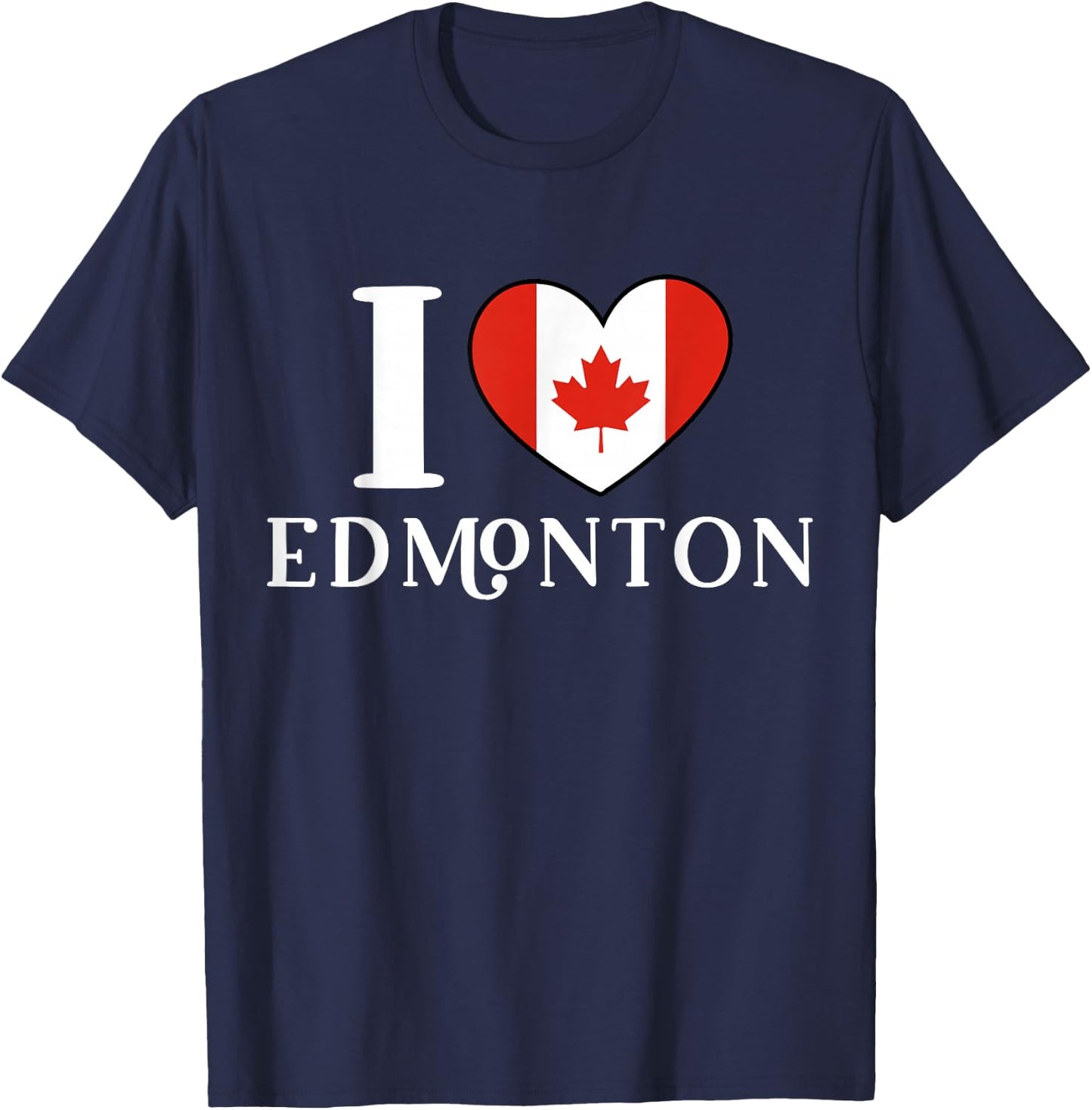 I Love Edmonton Canada heart Flag T-Shirt - T-Shirt | Navy