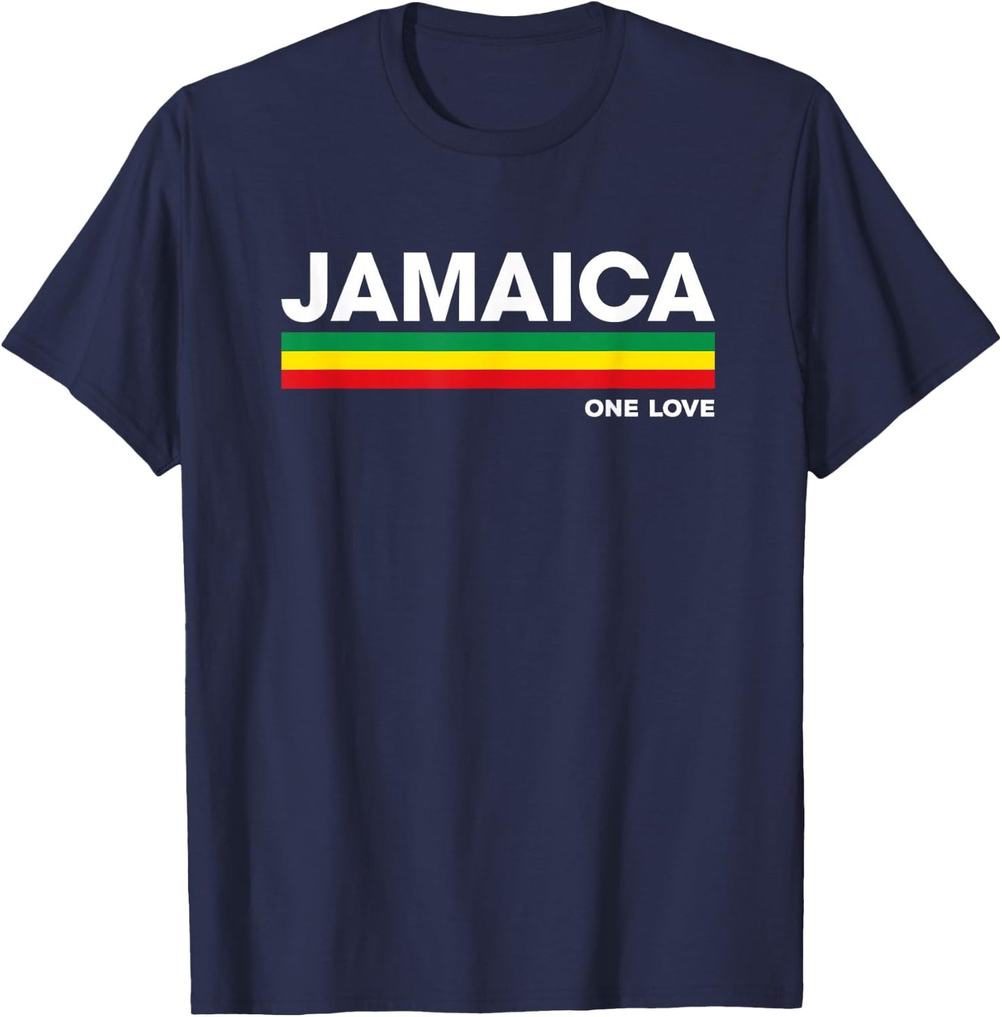 Jamaica Retro Reggae Color Bars Jamaican Vacation Souvenir T-Shirt - T-Shirt | Navy