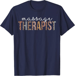 Leopard Massage Therapist Appreciation healthcare workers T-Shirt - T-Shirt | Navy