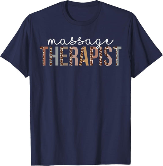 Leopard Massage Therapist Appreciation healthcare workers T-Shirt - T-Shirt | Navy