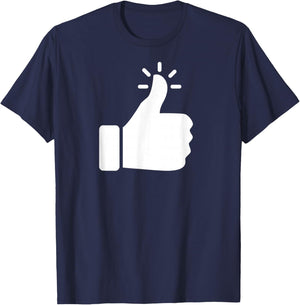 Likeable Thumbs Up Clothing | Funny & Cute Like Button T-Shirt - T-Shirt | Navy
