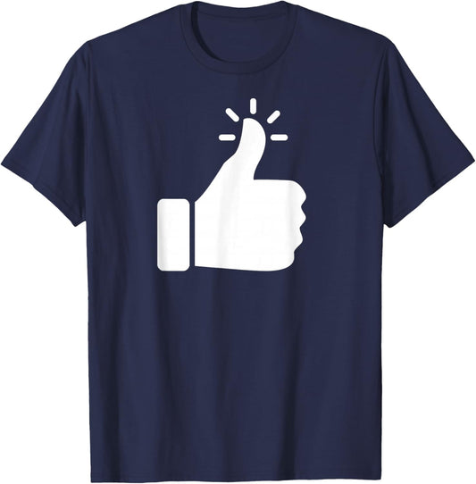 Likeable Thumbs Up Clothing | Funny & Cute Like Button T-Shirt - T-Shirt | Navy