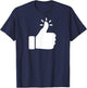 Likeable Thumbs Up Clothing | Funny & Cute Like Button T-Shirt - T-Shirt | Navy