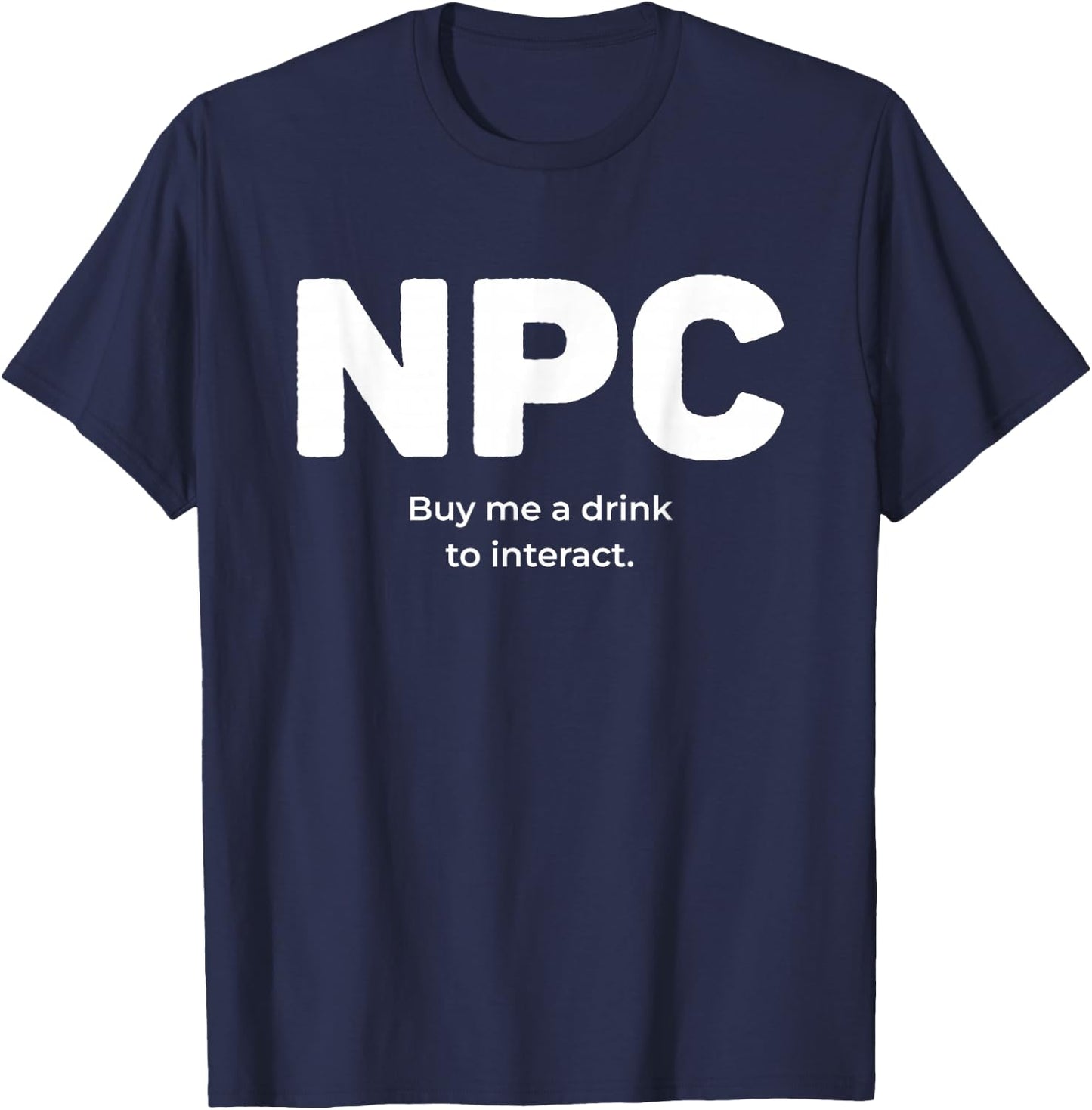 NPC Nonplayable Character Lazy Halloween Gamer Costume T-Shirt - T-Shirt | Navy