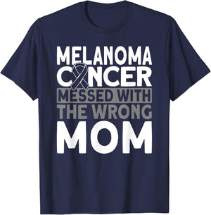 Melanoma messed with the wrong mom Melanoma Cancer T-Shirt - T-Shirt | Navy