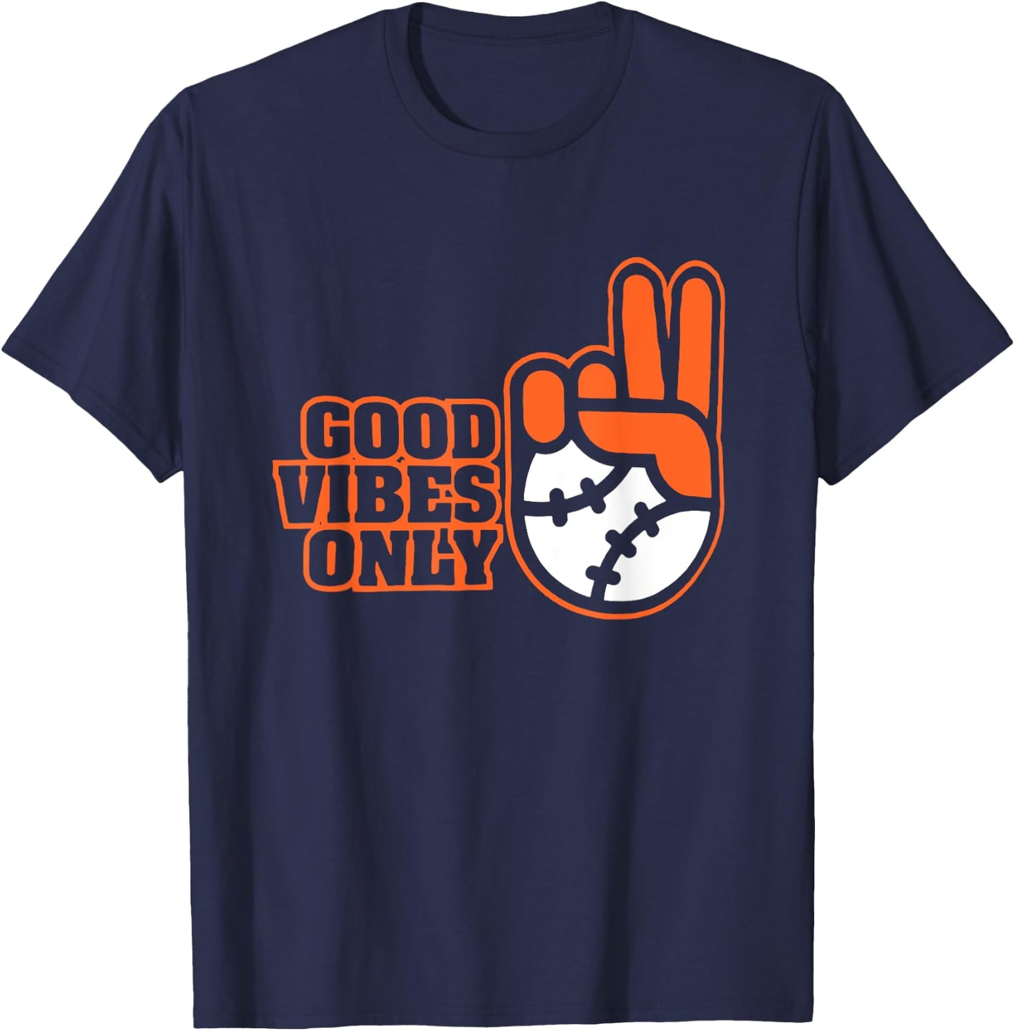 Good Vibes Funny Only Baseball Lover Women T-Shirt - T-Shirt | Navy