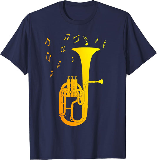 Simple Art for Brass Band An Alto Horn or Cool Tenor Horn T-Shirt - T-Shirt | Navy