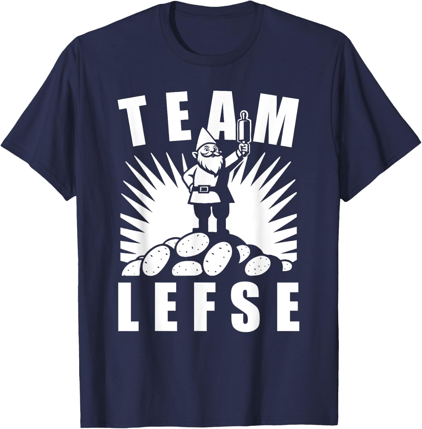 Team Lefse Scandinavian Gnome Christmas Lefse Making T-Shirt - T-Shirt | Navy
