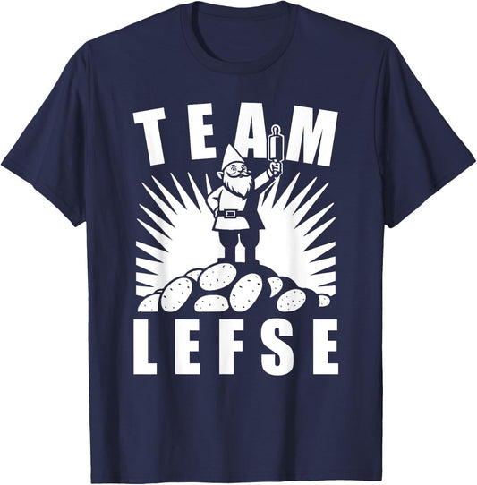 Team Lefse Scandinavian Gnome Christmas Lefse Making T-Shirt - T-Shirt | Navy