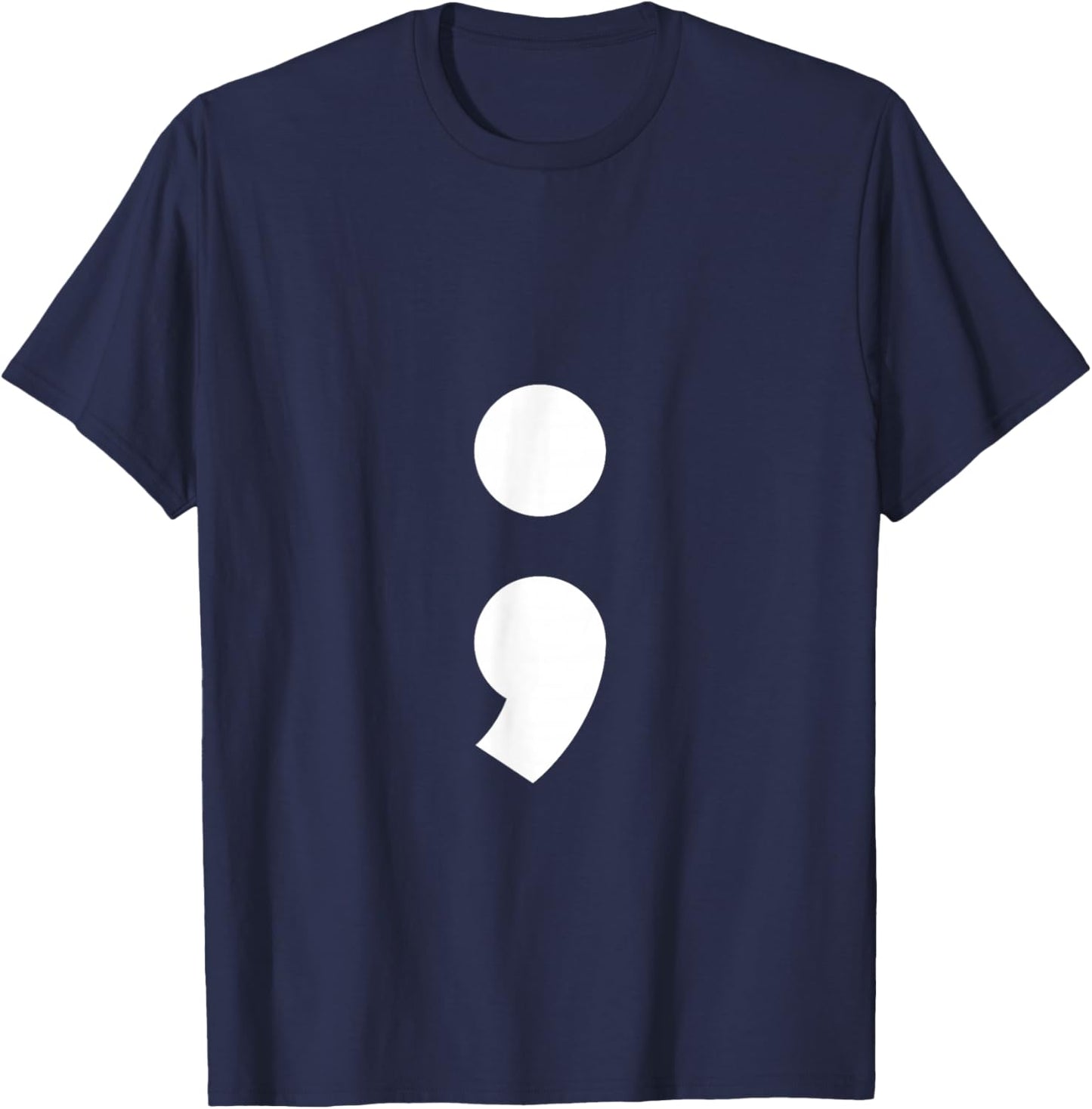 Alphabet Punctuation Semicolon T-Shirt - T-Shirt | Navy
