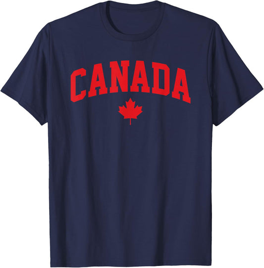 Canada Day Maple Leaf Canadian Flag Great White North T-Shirt - T-Shirt | Navy