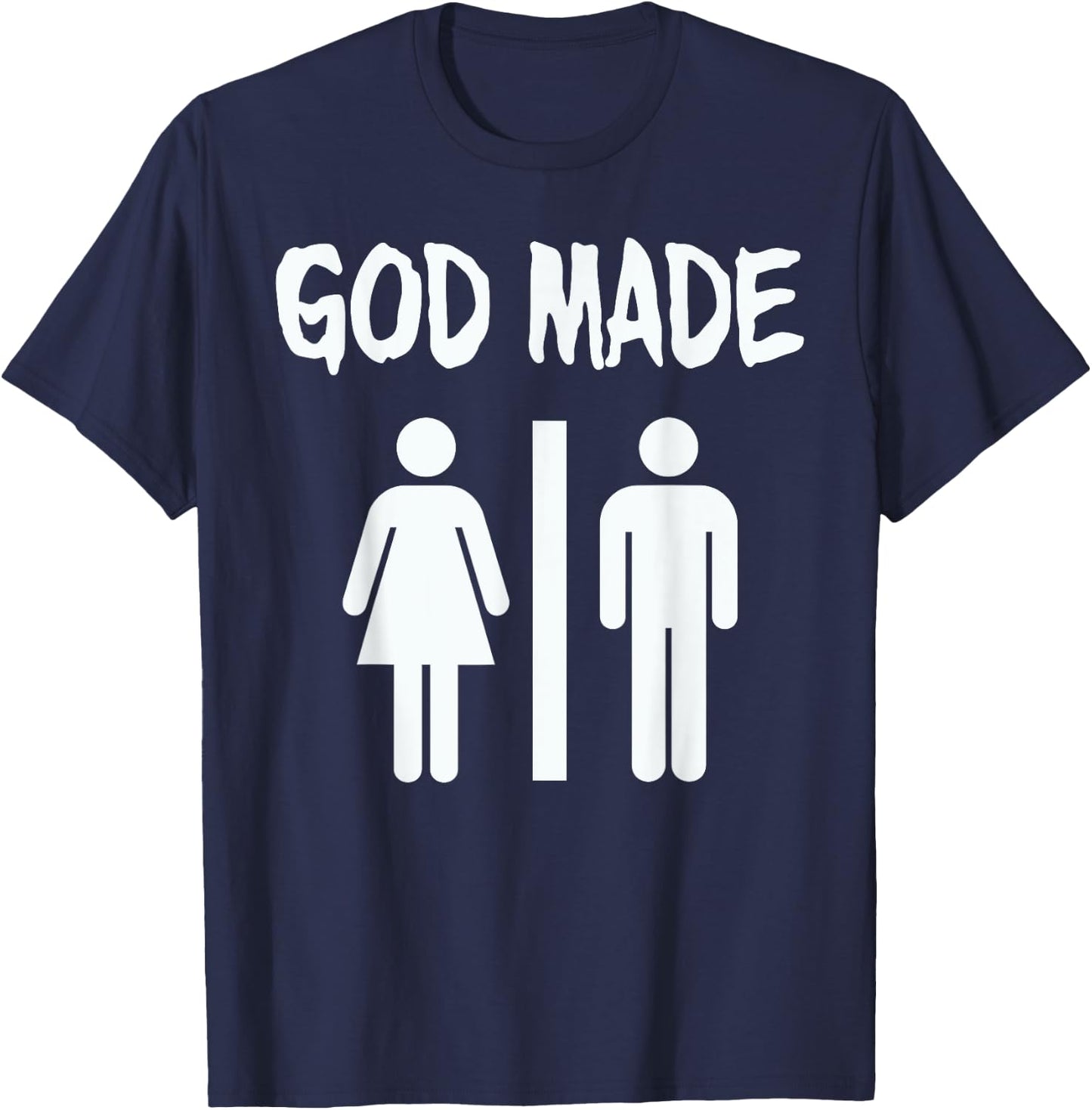 God Made Men Women Funny Christian T-Shirt - T-Shirt | Navy