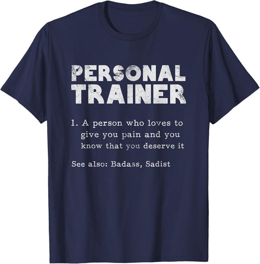 Personal Trainer Definition Fitness Personal Training Grunge T-Shirt - T-Shirt | Navy