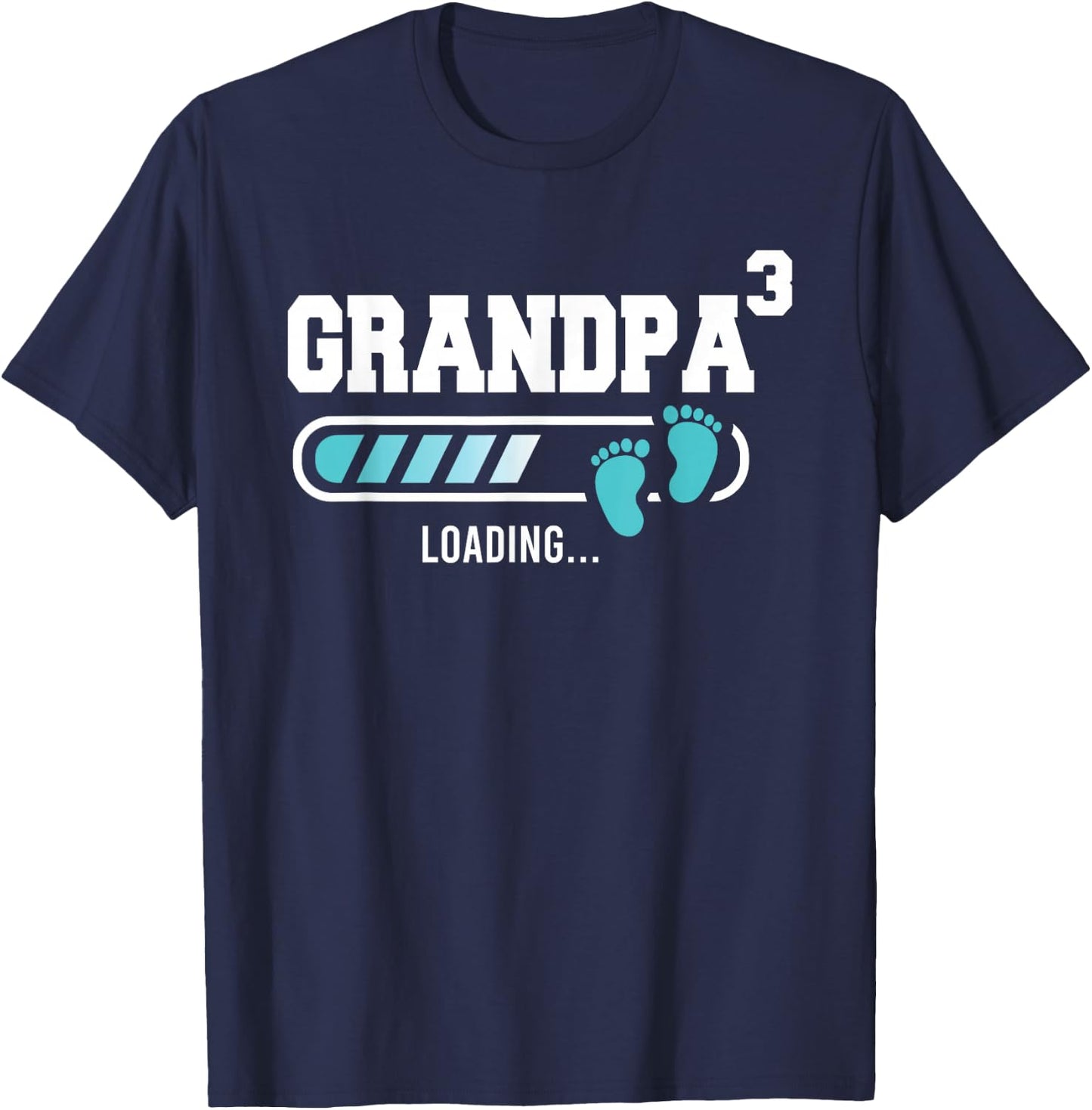 Grandpa 3 Third Time Grandpa Funny Grandpa Of Three T-Shirt - T-Shirt | Navy