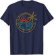 Island Vibes Are Good Vibes Sunset Palm Tree T-Shirt - T-Shirt | Navy