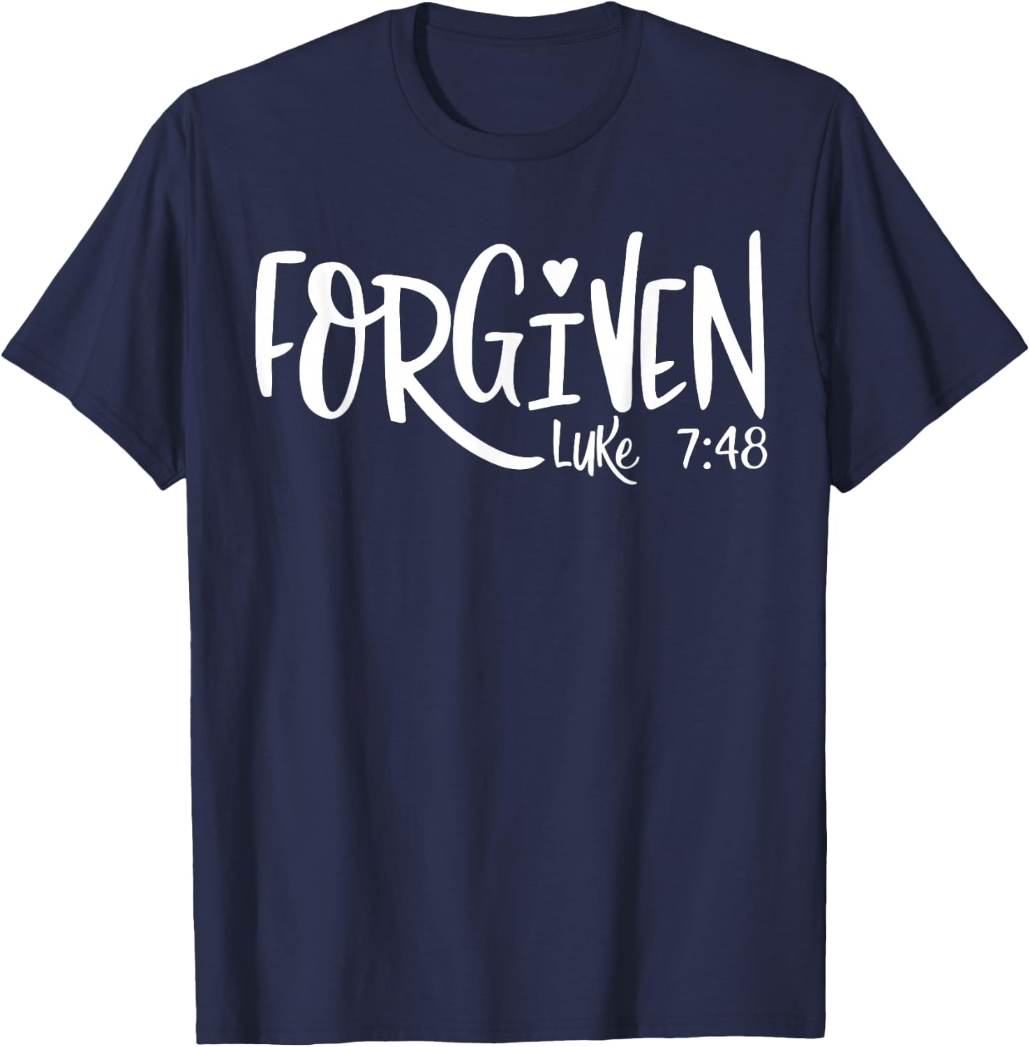 Forgiven Faith Based Top Plus Size 2x Christian Bible Verse T-Shirt - T-Shirt | Navy