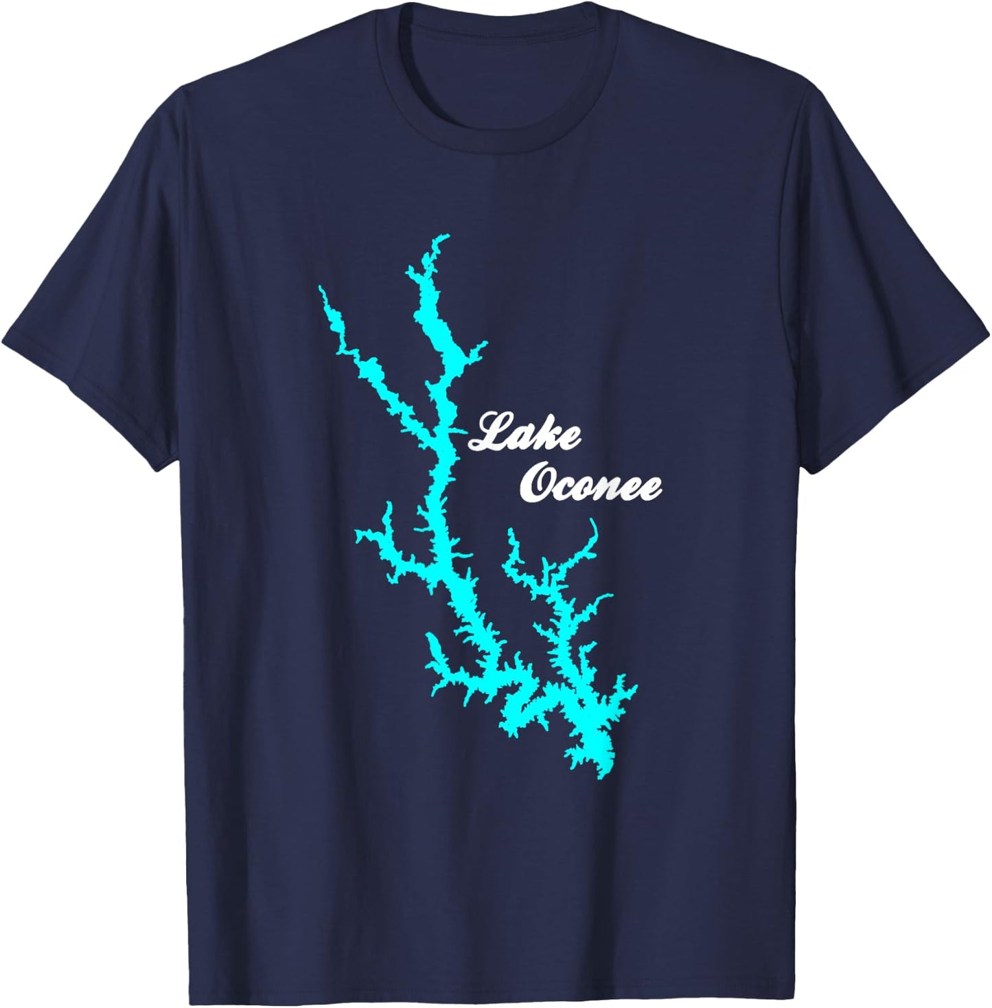Minimalist Lake Oconee - Georgia T-Shirt - T-Shirt | Navy