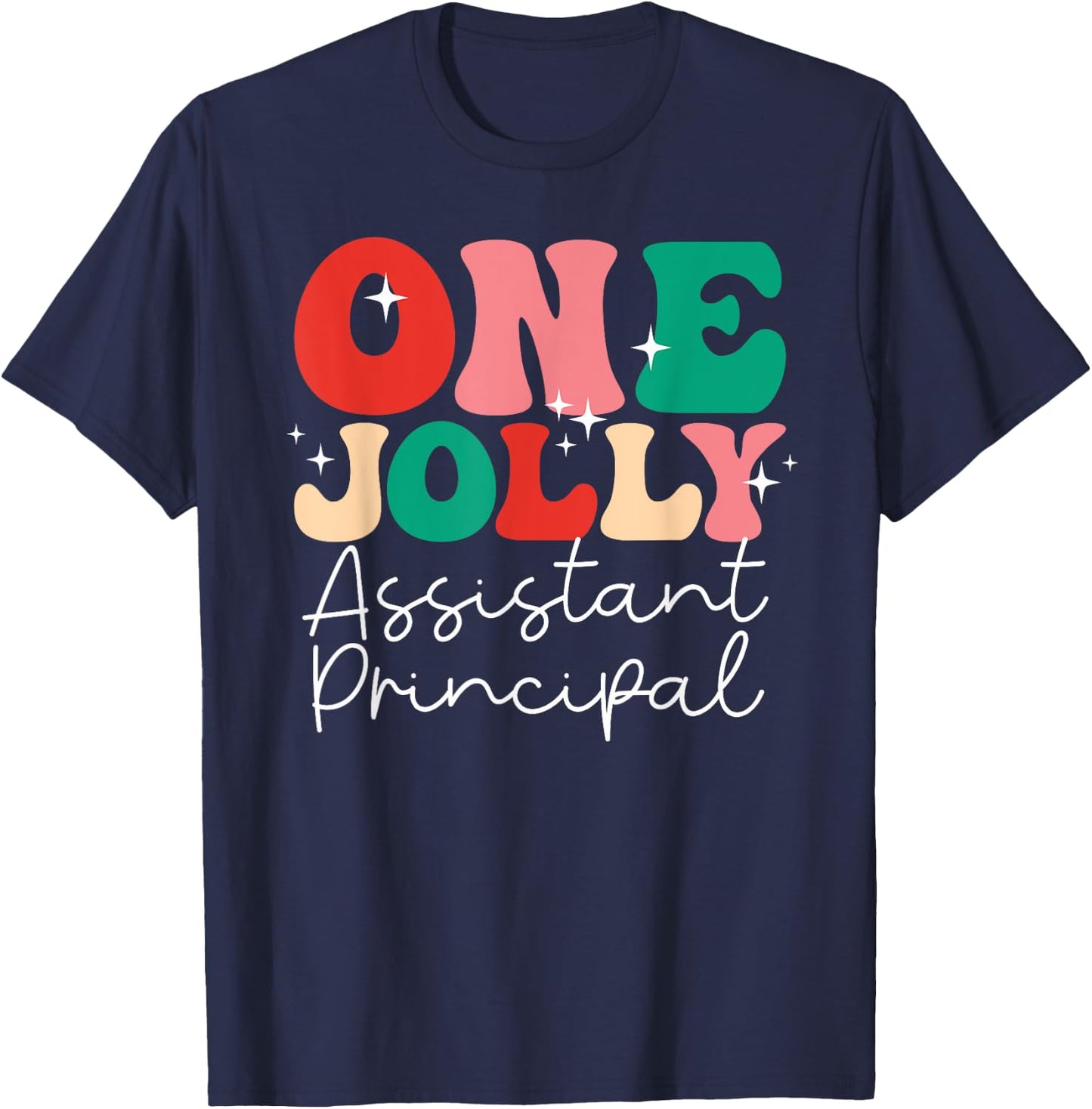 One Groovy School Family Group Holly Merry Shirts -Adults Women Kids Retro Christmas Black Small Short Sleeve T-Shirt - T-Shirt | Navy