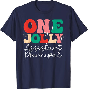 One Groovy School Family Group Holly Merry Shirts -Adults Women Kids Retro Christmas Black Small Short Sleeve T-Shirt - T-Shirt | Navy