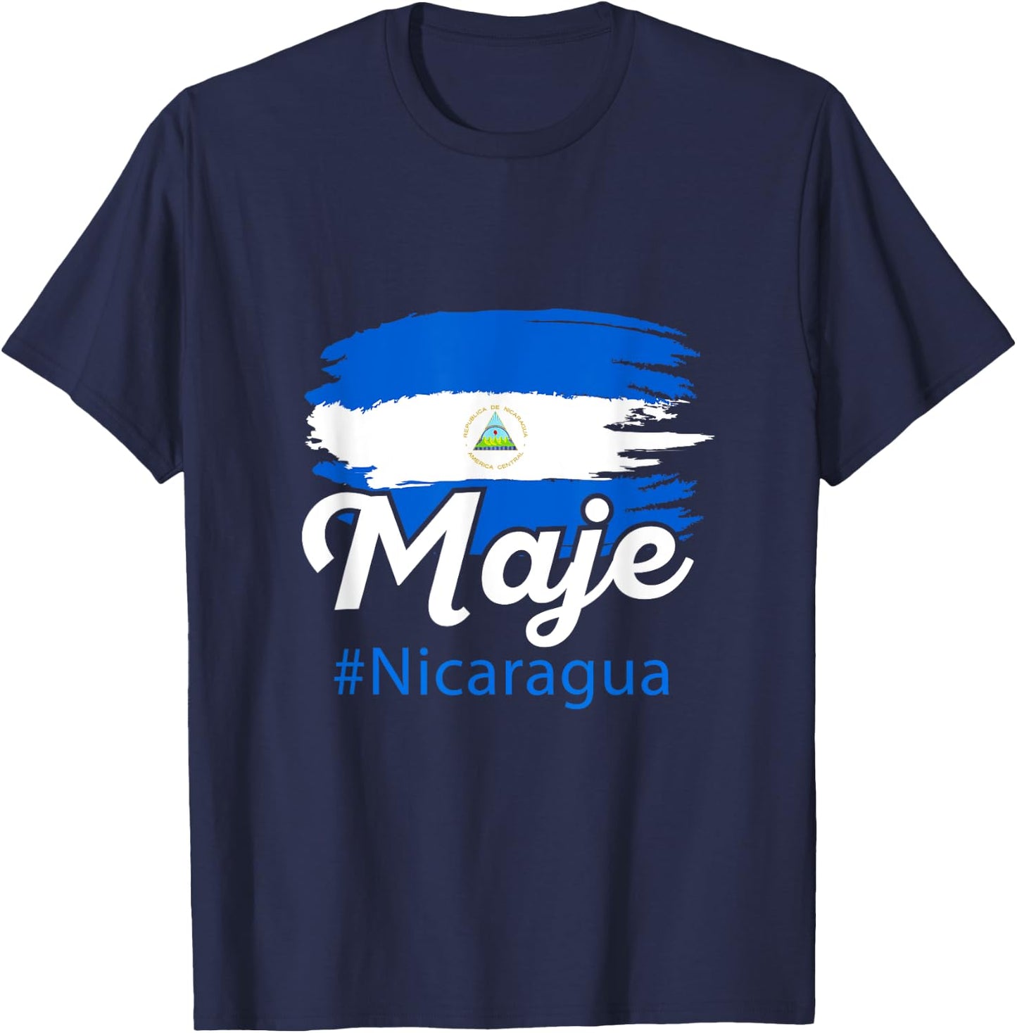 Nicaragua Flag Camiseta Nicaraguan Maje Nicoya Slang Saying T-Shirt - T-Shirt | Navy
