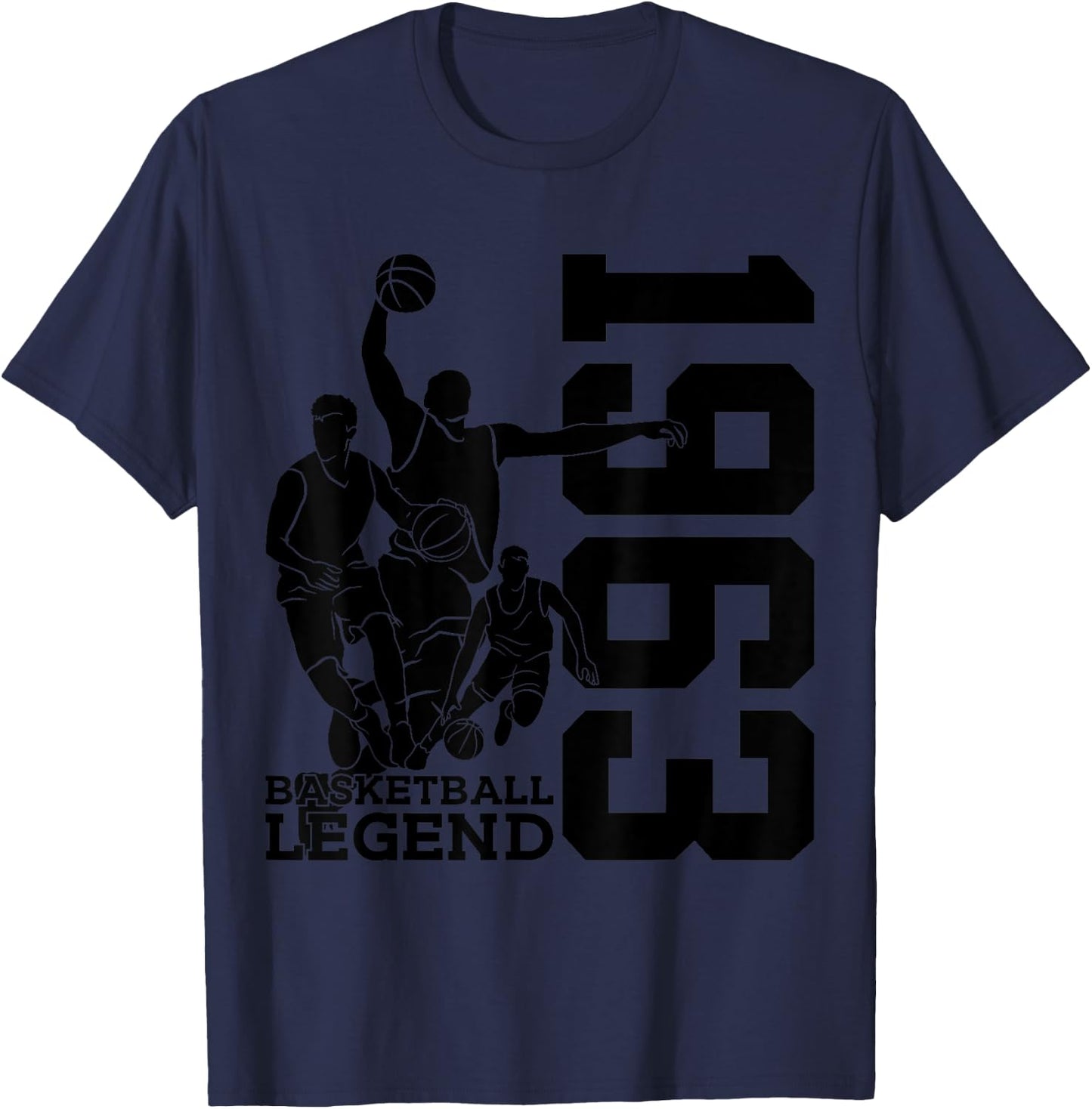 Basketball 62nd Birthday Basketball Legend 1963 T-Shirt - T-Shirt | Navy