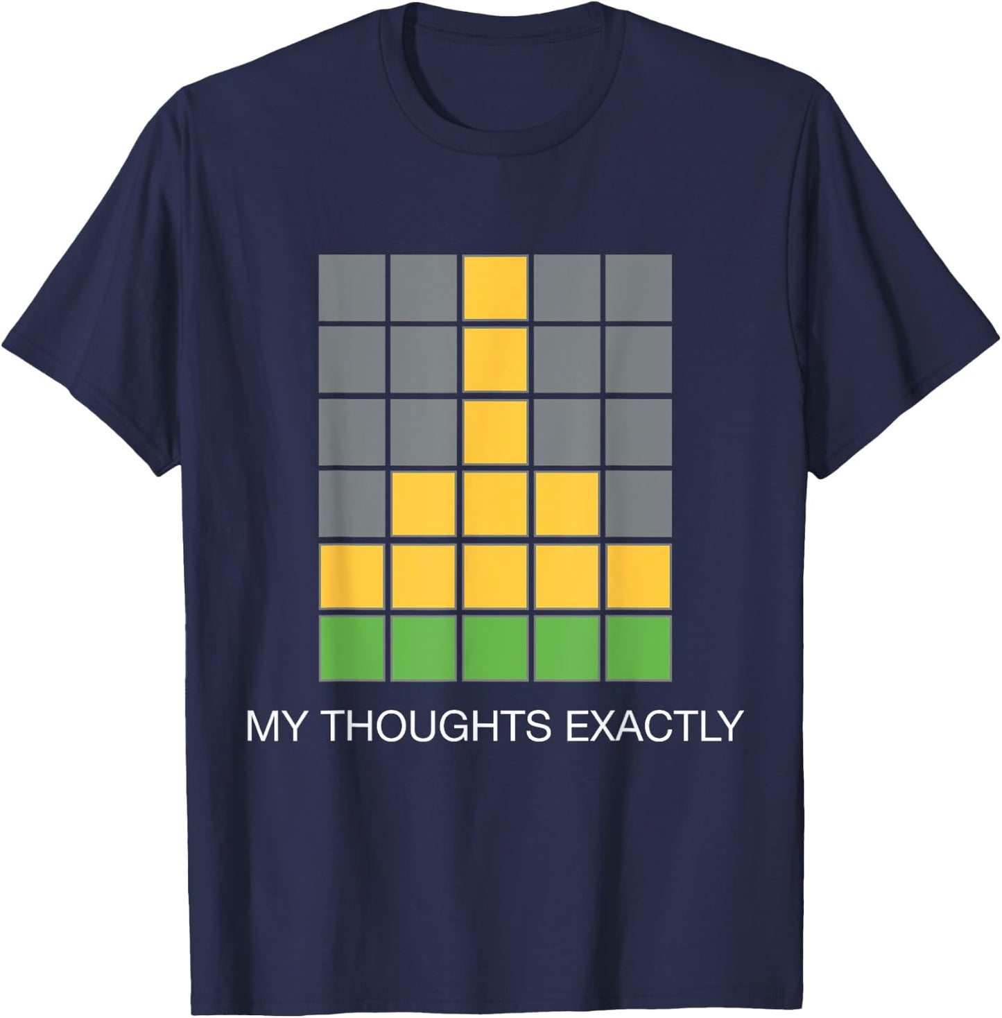 Funny Wordle Middle Finger, 6/6 Winner, online word game T-Shirt - T-Shirt | Navy