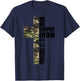 Green Camo Iron Sharpens Iron Christian Cross Family Couples T-Shirt - T-Shirt | Navy