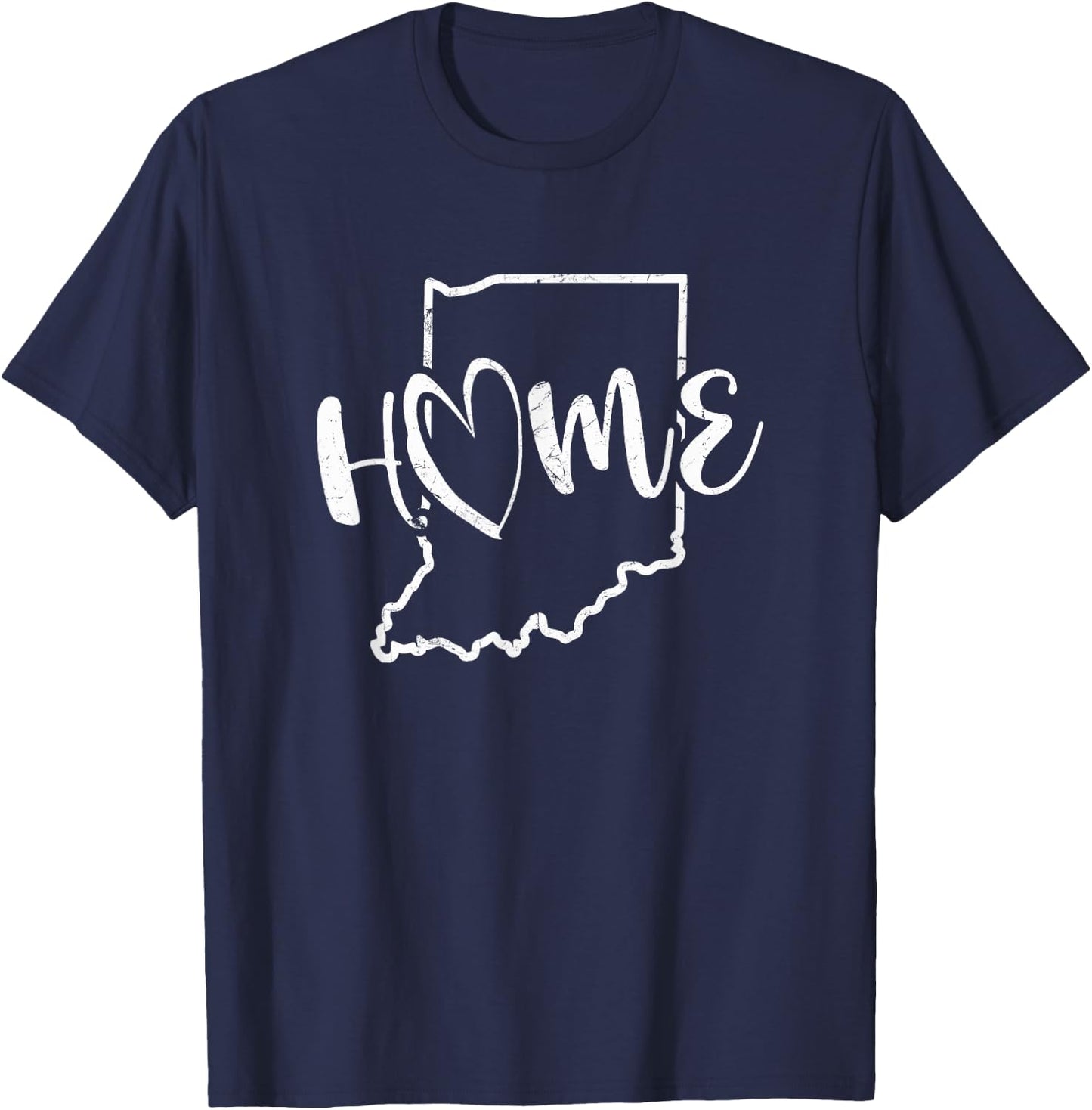Indiana State Pride Home Graphic Design, Indiana Heart T-Shirt - T-Shirt | Navy