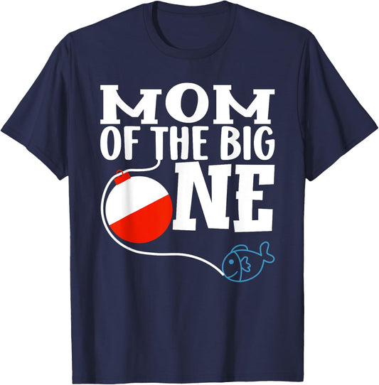 Mom of The Big One Fishing Boy First Birthday Ofishally T-Shirt - T-Shirt | Navy