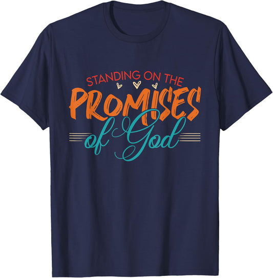 Standing On The Promises Of God Bible Faith Vintage T-Shirt - T-Shirt | Navy