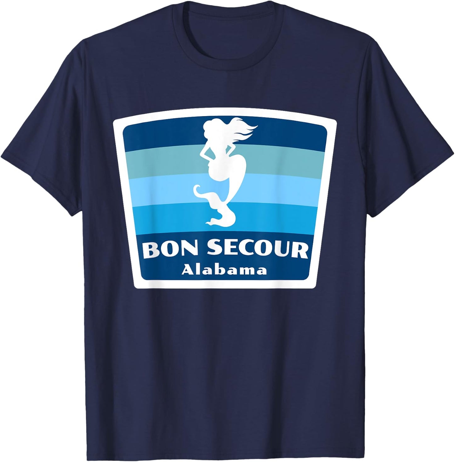 Bon Secour Alabama AL Mermaid Vacation Souvenir T-Shirt - T-Shirt | Navy