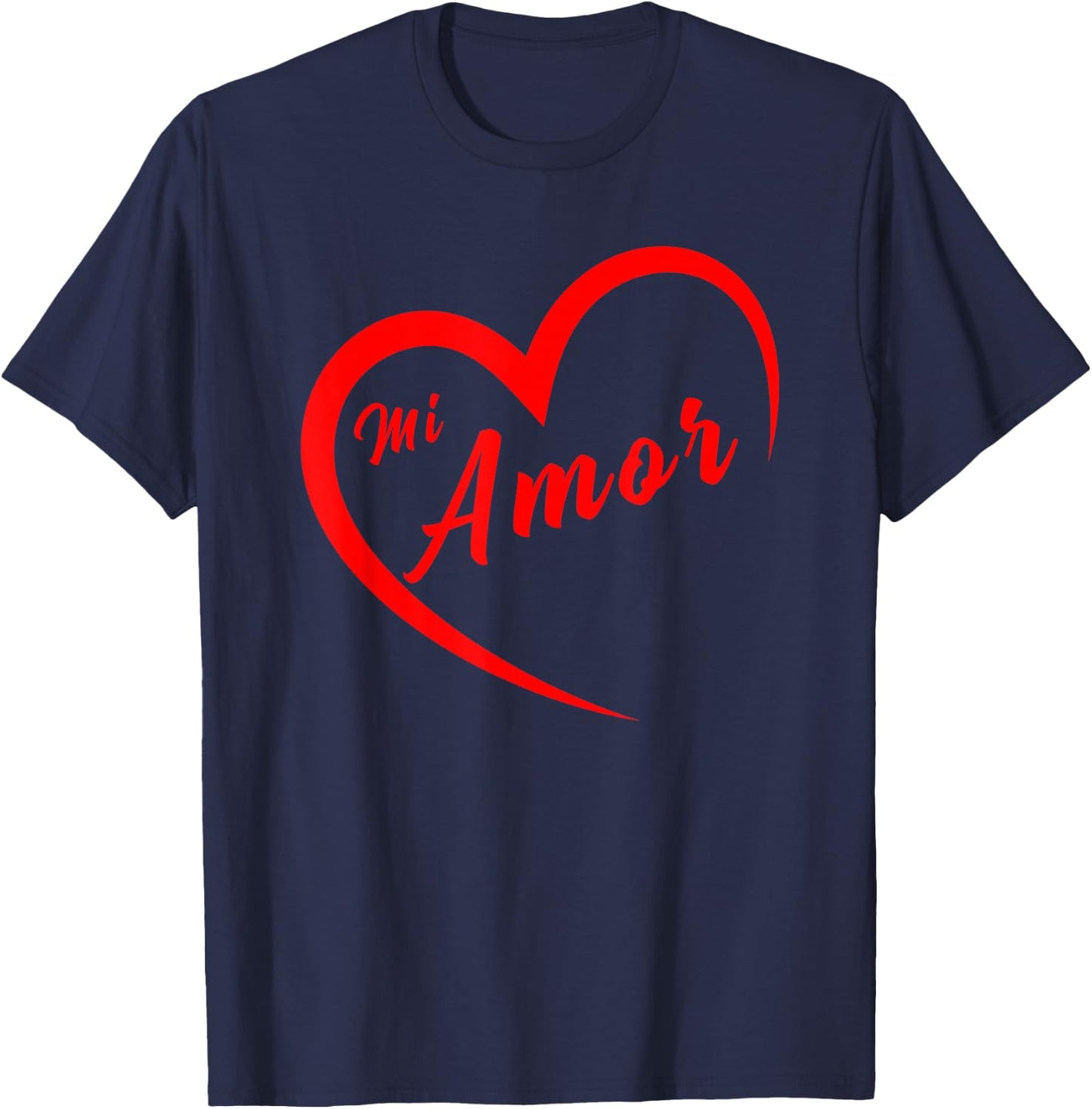 Mi amor Valentines San Valentin Dia del Amor spanish heart T-Shirt - T-Shirt | Navy