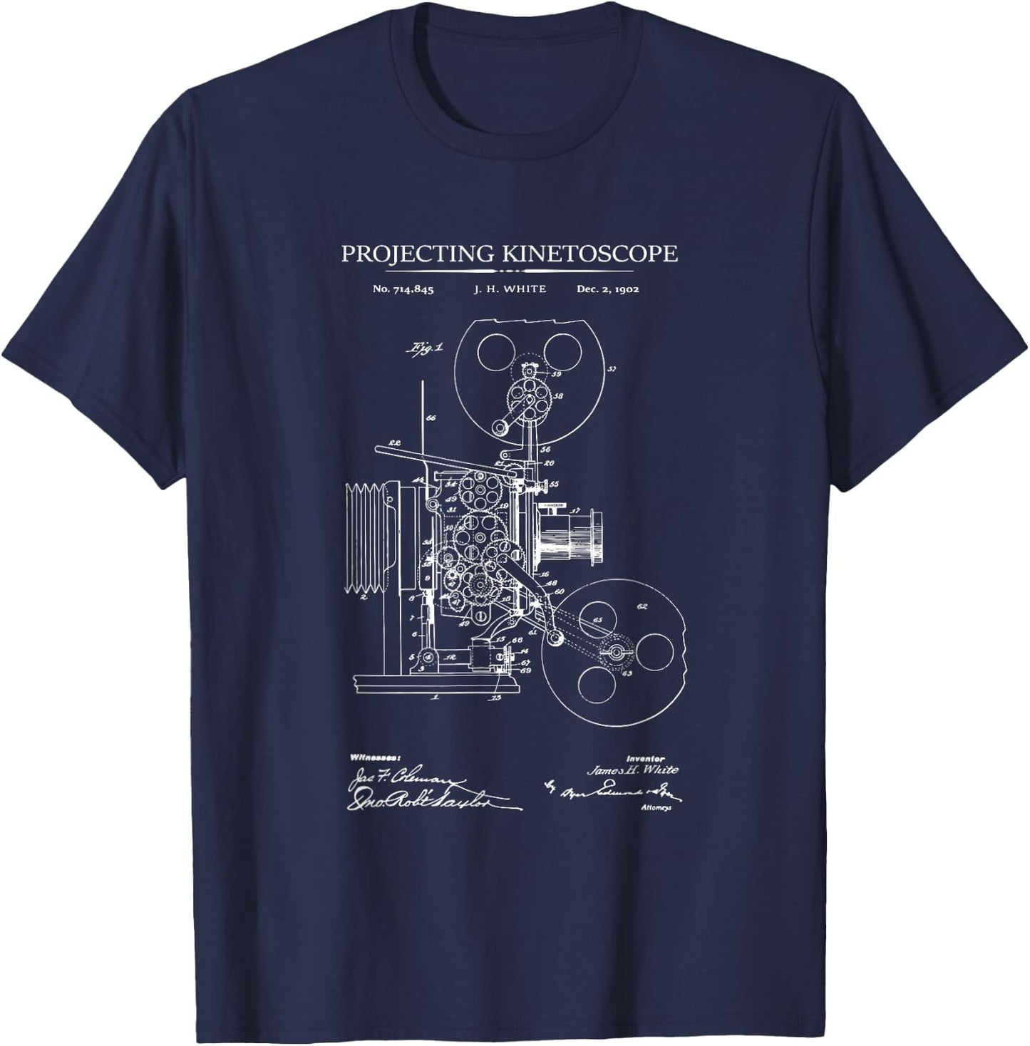 Projector patent filmmaker photography T-Shirt - T-Shirt | Navy