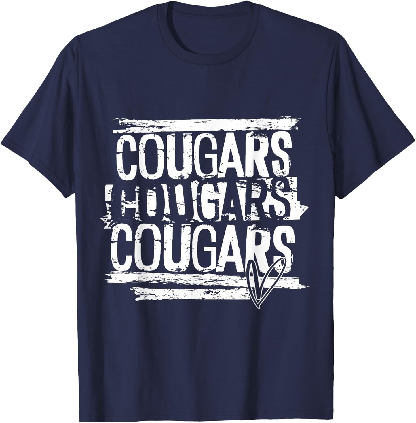 Cougars Teacher Student School Sports Fan Team Spirit Men Women Girls Kids T-Shirt - T-Shirt | Navy
