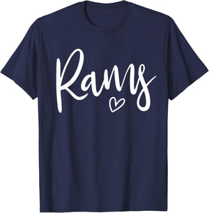 Rams Women's High School Sports Team T-Shirt - T-Shirt | Navy