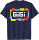 Master builder Gigi Bricks Blocks Building Family Set T-Shirt - T-Shirt | Navy