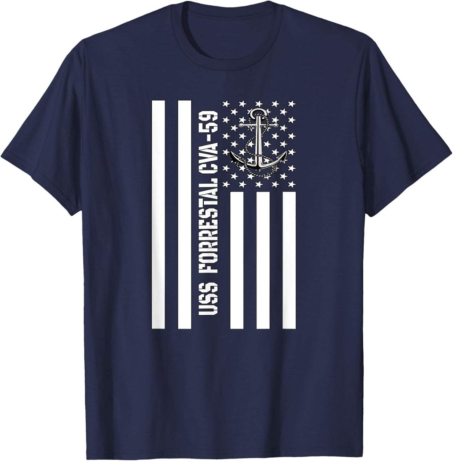 USS Forrestal CVA-59 Aircraft Carrier Veteran Father Grandpa T-Shirt - T-Shirt | Navy