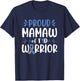 Proud Mamaw Of T1D Warrior Diabetes Awareness Blue Ribbon T-Shirt - T-Shirt | Navy