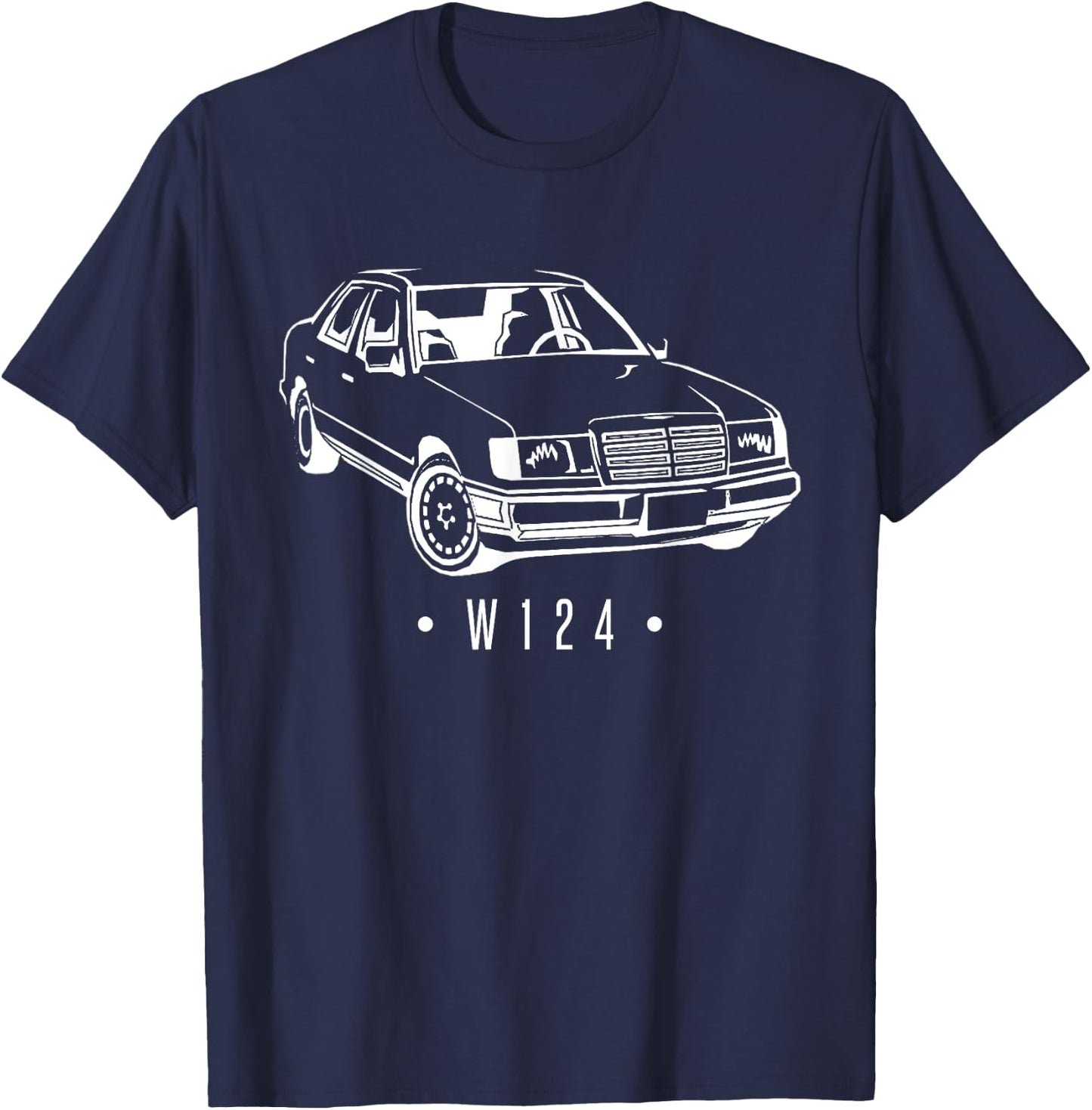 W124 Silhouette Car Oldtimer Classic T-Shirt - T-Shirt | Navy