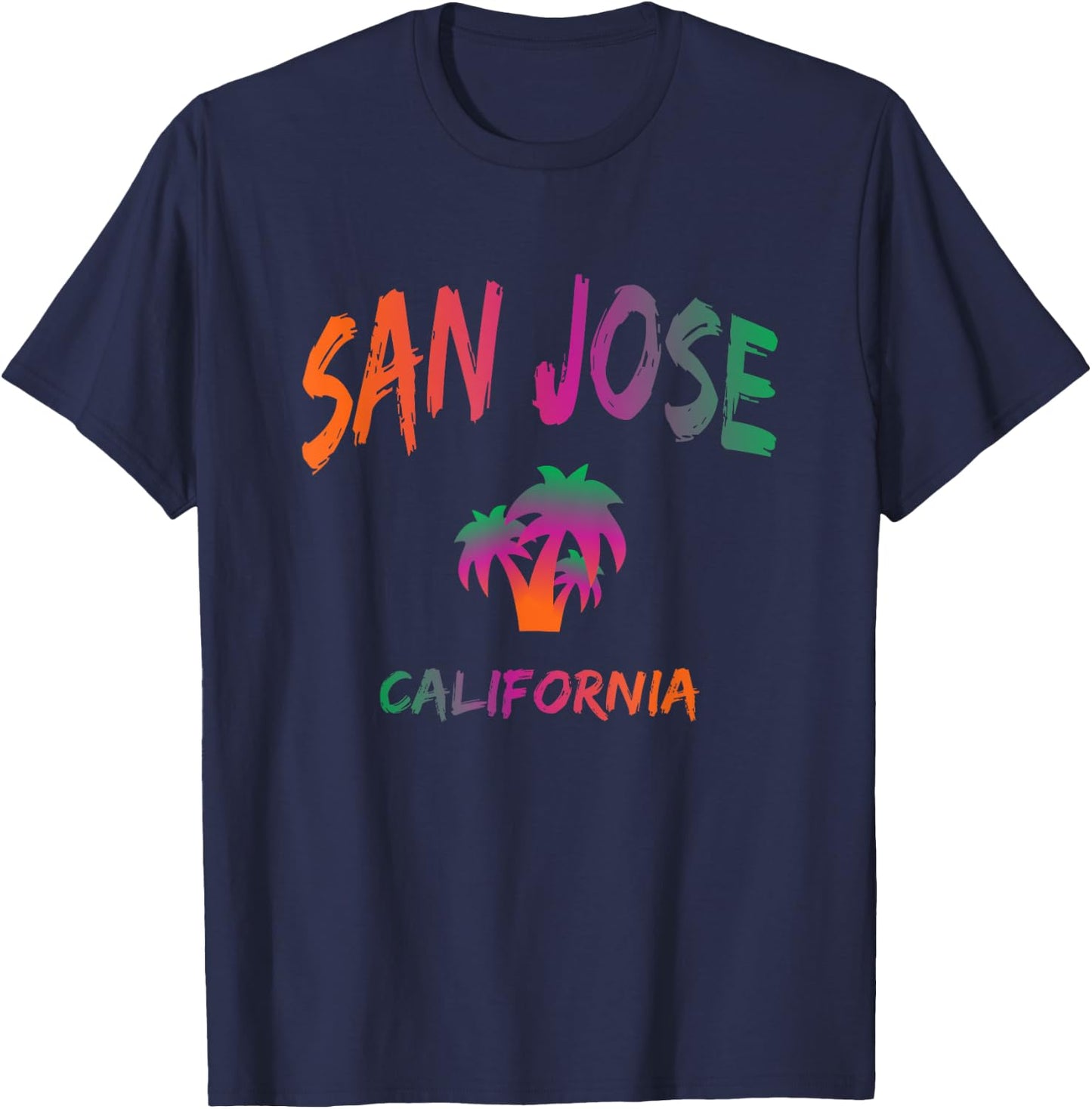 San Jose - California - Tie Dye Text Print - Classic T-Shirt - T-Shirt | Navy