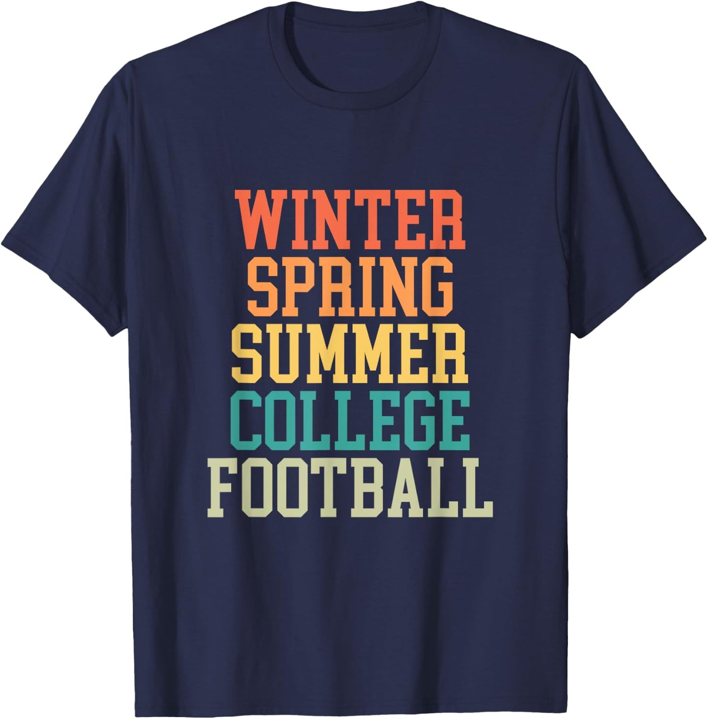 Winter Spring Summer College Football Season Spring Games T-Shirt - T-Shirt | Navy
