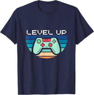 Level Up Video Game Controller T-Shirt - T-Shirt | Navy