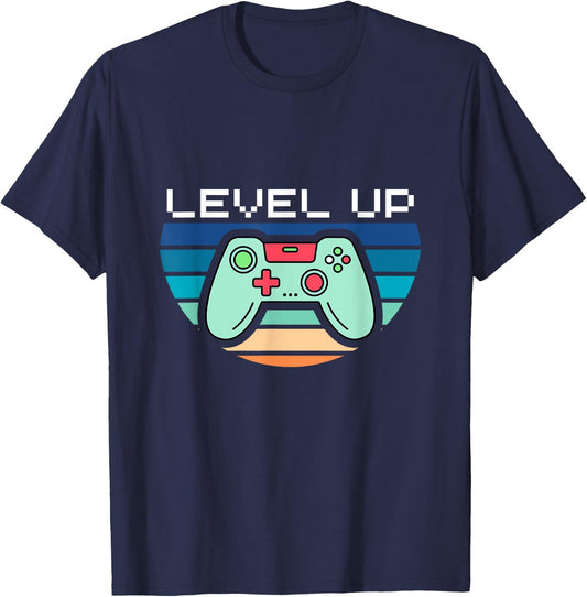 Level Up Video Game Controller T-Shirt - T-Shirt | Navy